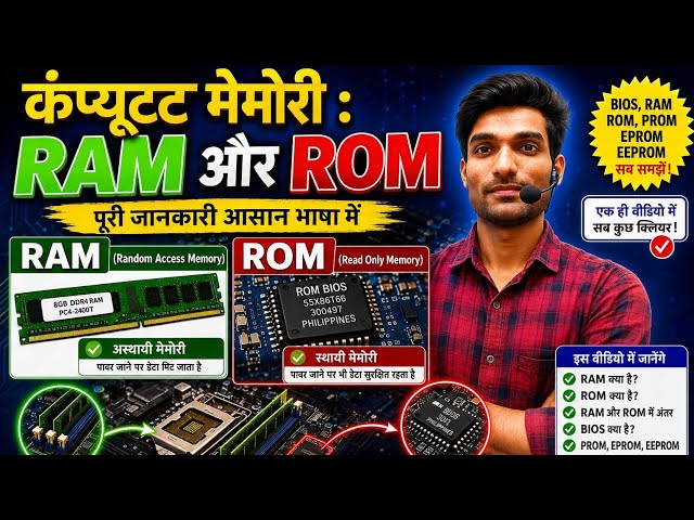 RAM और ROM क्या है? RAM vs ROM में अंतर | Computer Basics in Hindi