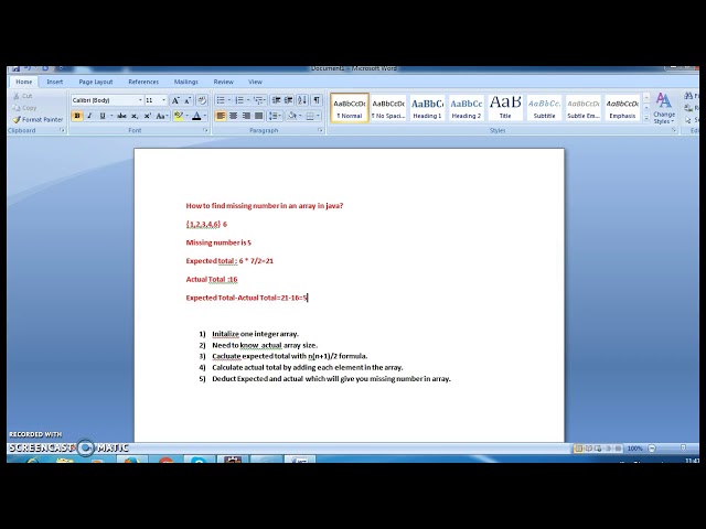 Write a java program to find missing number in array in java 1