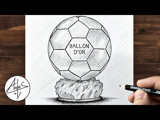 How to Draw the Ballon d’Or ⚽🏆 | Easy Pencil Drawing Tutorial