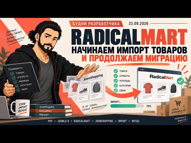 📦 RadicalMart: начинаем импорт товаров и продолжаем миграцию — Будни разработчика (23.09.2026)