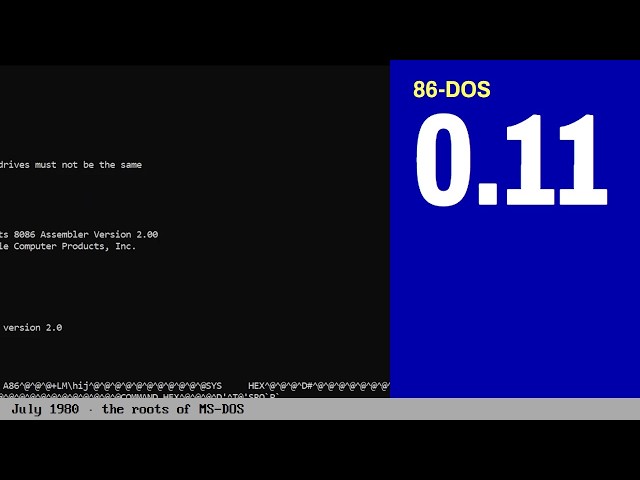Exploring The Hidden Roots of MS-DOS: 86-DOS 0.11 (1980)