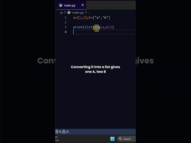 Zip Lists Together Like a Hacker 💻 #coding #python #stem #science