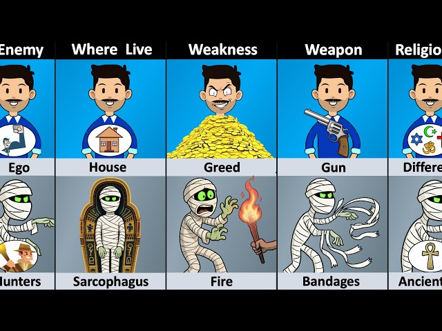 Human vs Mummy - Comparison