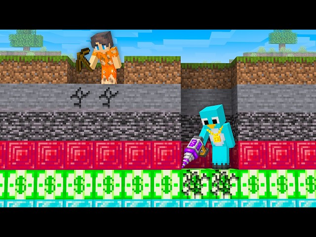 POOR vs RICH: Power PICKAXE BATTLE in Minecraft