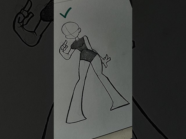 How to draw Female body pose tutorial #howtodraw #art #stickman #drawing #tutorial