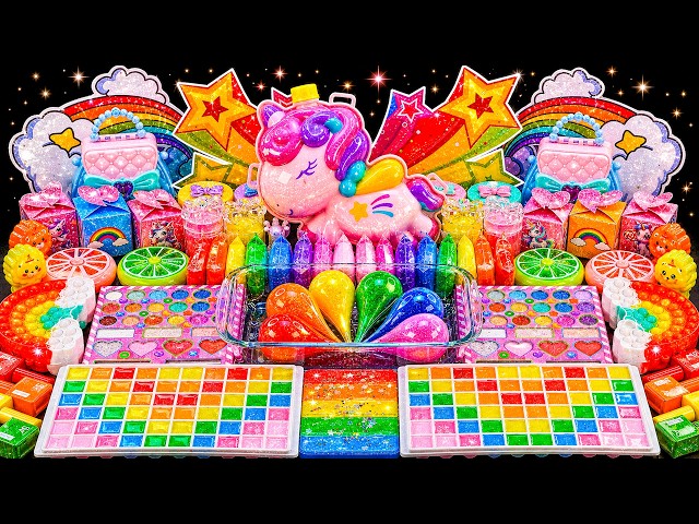 🔴 LIVE: Amazing Rainbow Unicorn Slime ASMR | Mixing Eyeshadow & Makeup Into Slime |