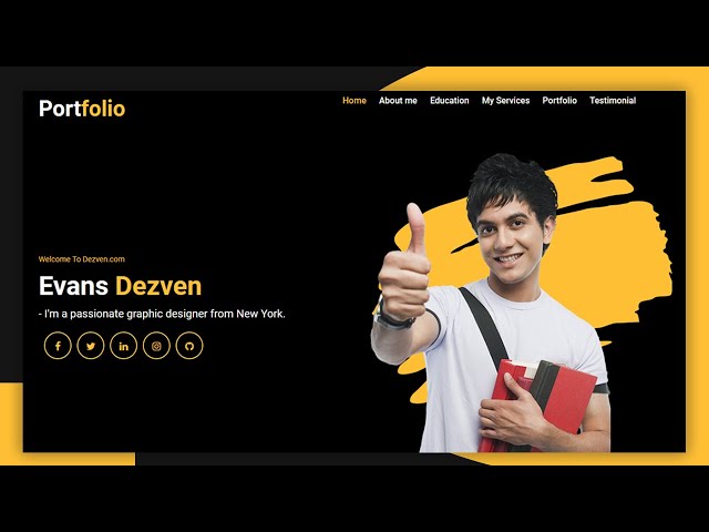 Building A Basic Portfolio Website Using HTML CSS And JavaScript #dezvenportfolio #portfoliowebsite