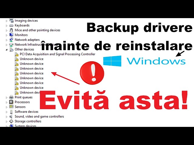 Simple driver backup before reinstalling Windows and after simple restore