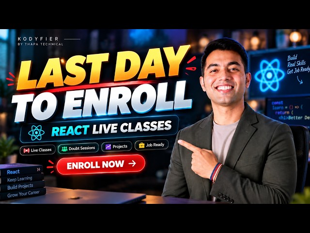 Don’t Miss This! React Live Classes Start Tomorrow 🚀 | Lowest Price Ever ₹1,699