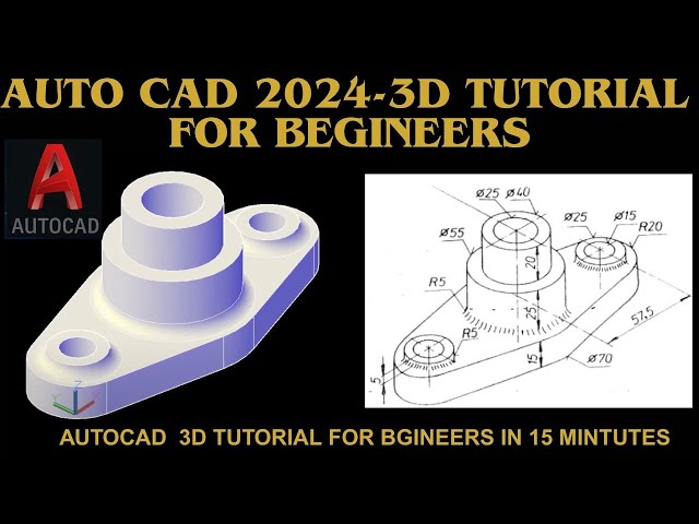 Autocad 2024  3D tutorial for beginners
