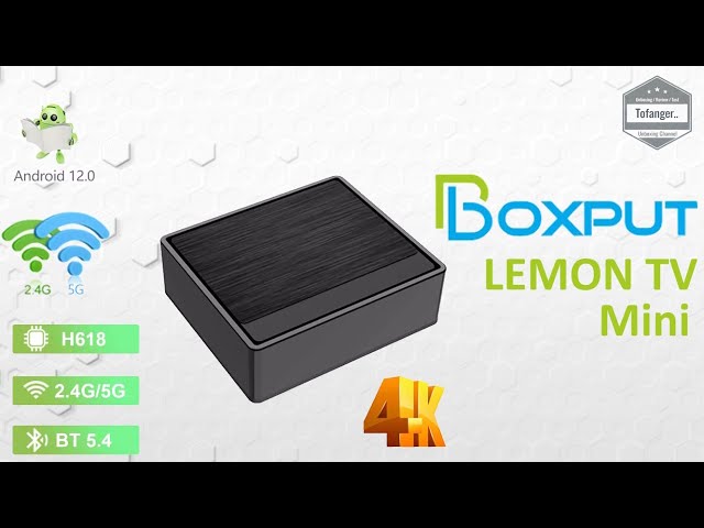 BOXPUT Lemon TV Mini - Android 12 - Mini Android Smart TV Box - Allwinner H618 - 2GB RAM & 16GB ROM