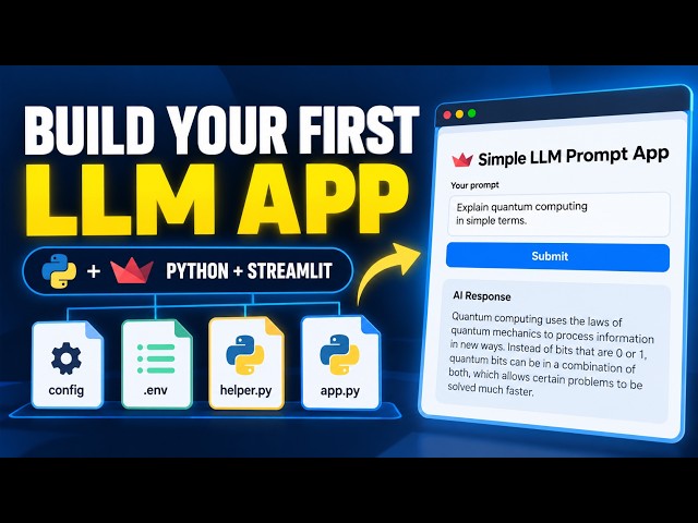 Build Your First LLM App with Python & Streamlit | Clean Project Structure | @codewithabby | 2026
