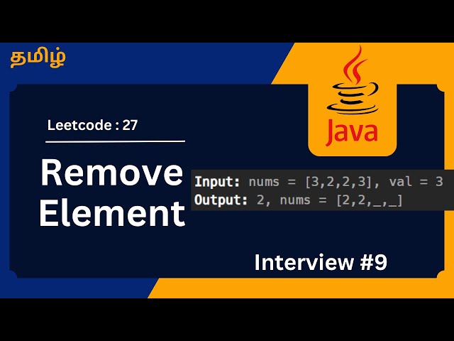 Remove Element ( Leetcode : 27 ) | Java | Tamil