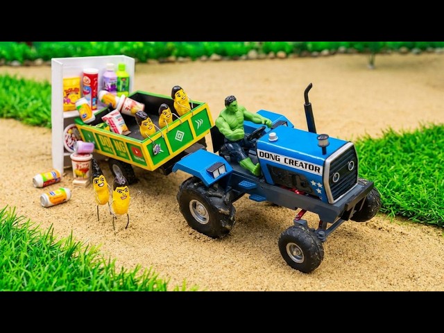 DIY Mom and Kids Going to the Market... Then This Happened! 🚜 | Mini Grocery Shopping Toy Story