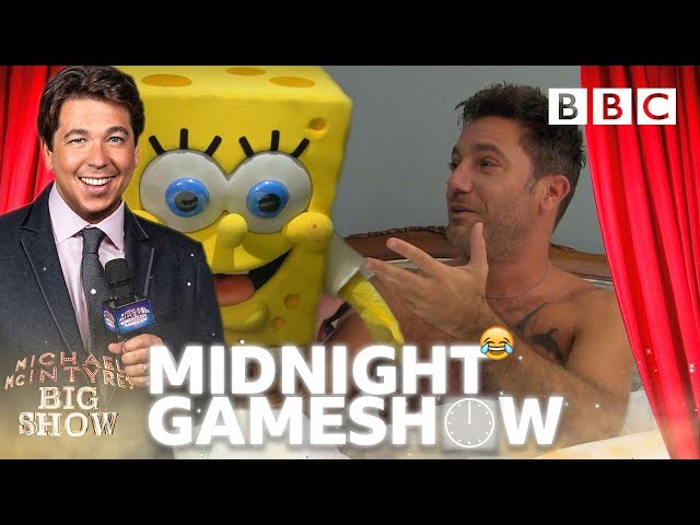 Spongebob surprises Italian chef Gino D'Acampo in Michael McIntyre's wake up prank quiz! 😂- BBC