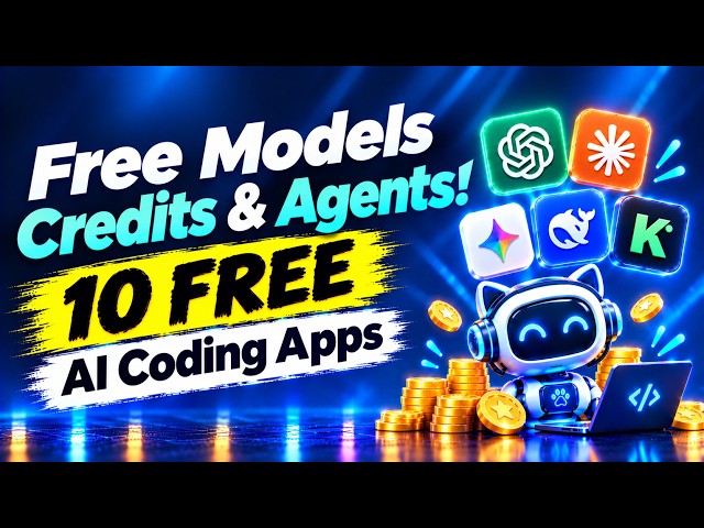 Top 10 FREE AI Coding Apps ! Free Models Credits & Agents