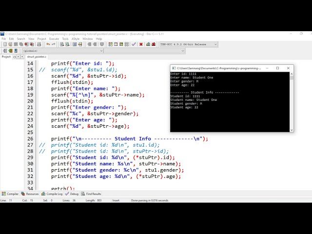 69. C Programming Pointer And Structure | Khmer Computer Knowledge