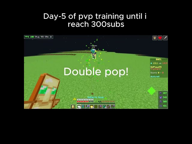 Day-5 of pvp training until i reach 300subs #minecraft #pvp
