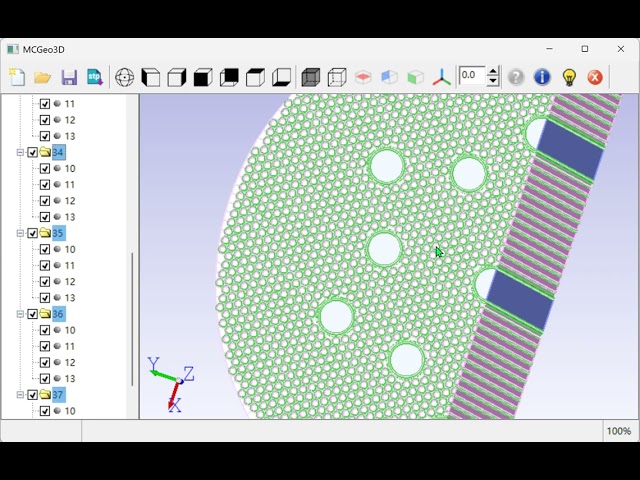 MCNP testprob18: hexagonal prism lattice Display.