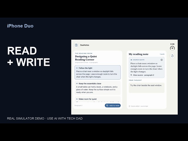 Read and Take Notes Side by Side on iPhone Duo | SwiftUI Demo
