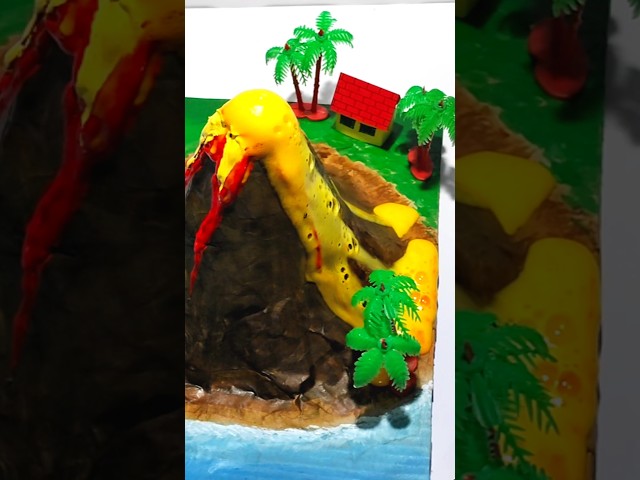 Volcano Working Model For School Project #schoolproject #diy #shorts
