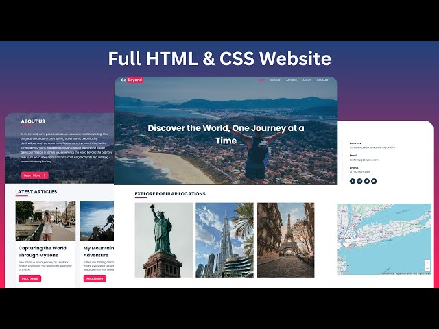 How to Create a Fully Responsive Travel Website Using HTML and CSS from Scratch