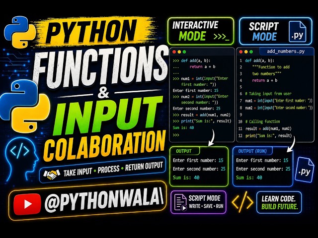 Don't Start Python Without Knowing Functions! @Pythonwala  #youtube #python #programming
