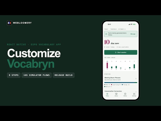 Vocabryn Tutorial — Customize a React Native & Expo Vocabulary App | Webloomery