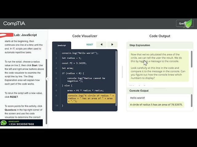 13.3.7 JavaScript - CompTIA Testout Lab