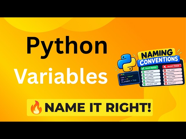 Python Variables & Naming Conventions Explained | Python for Beginners | Lec 13| Complete AI  Course