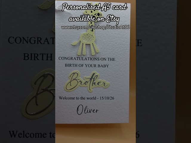 A5 Personalised New Baby Boy card available on Etsy www.etsy.com/uk/shop/StudioAt86 #babyboy