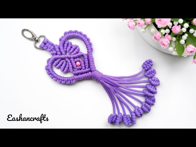 DIY Cute Macrame Heart Keychain | Macrame Keychain Tutorial