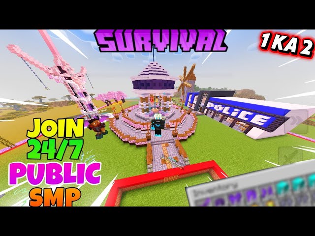 🏹 Join Best Survival Public Smp Server For Minecraft  📦 | Java + PE | 24/7 Online | Free To Join 🍥
