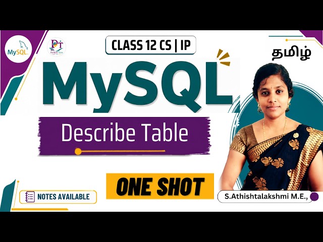 MySQL Class 12 CS | DESCRIBE Table | Class 12 IP | Database Concept | One Shot | CBSE | Class 12 CS