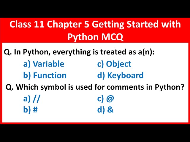 Class 11 Computer Science Chapter 5 Getting Started With Python MCQ Questions | Vision Academy