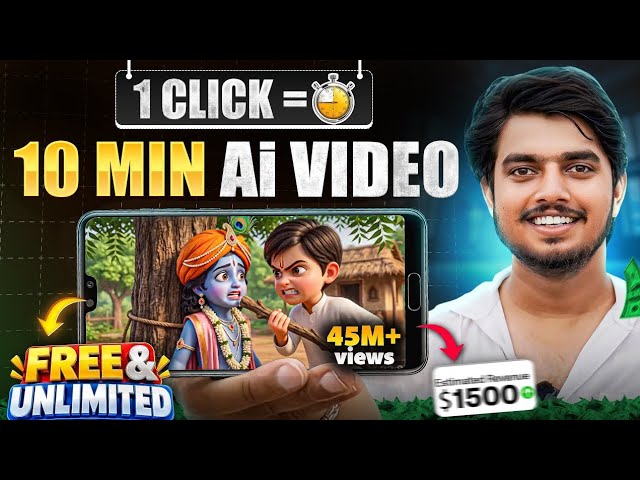 Long AI Video Kaise Banaye (10 Min) Using Just 1 Click🔥|| Ai se video kaise banaye | Ai Automation