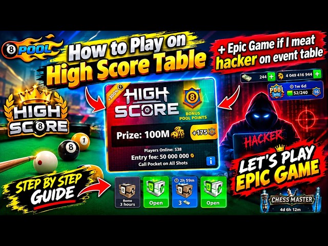 High Score  Ep 546 8 BALL POOL LIVE  Epic gome event table #gaming   #games #live #8ballpool