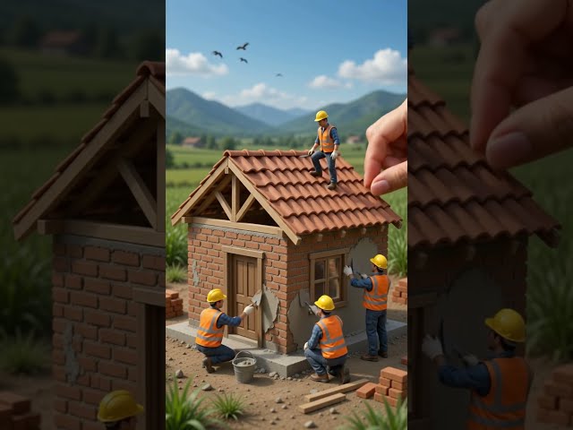 Can You Build a Farmhouse This Small? 🤔 #miniature #diycrafts