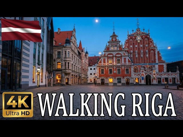 RIGA WALKING TOUR: Historic City Center, LATVIA 4K