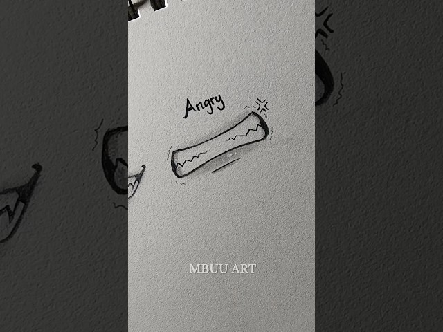 Draw anime mouth expression✏️ (happy & angry) #drawing #tutorial #howtodraw #sketch #art #shorts