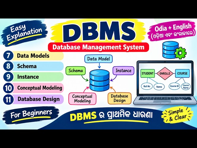 DBMS Basics Lecture 2 in Odia & English | Database Management  | Introduction to DBMS for Beginners