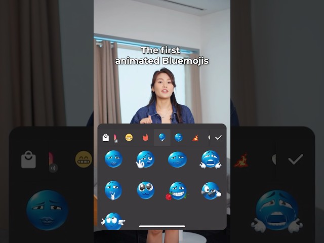 Bluemoji Live is here — the first animated Bluemoji stickers, only in InShot. 💙#inshot #blueemoji