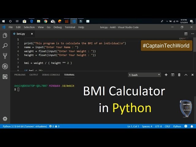 How to create a BMI calculator in Python | 2020