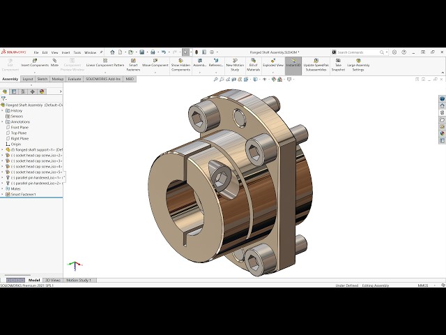 How To Design a Flanged Shaft Support in SolidWorks | Step-by-Step Tutorial