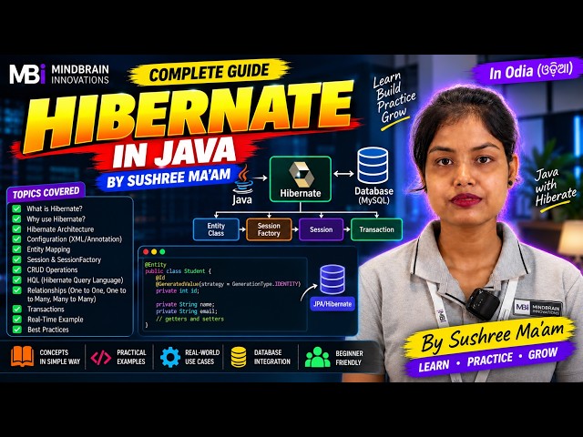 Hibernate in Java | Complete Guide for Beginners | Java Hibernate Tutorial | In Odia | Sushree Ma’am