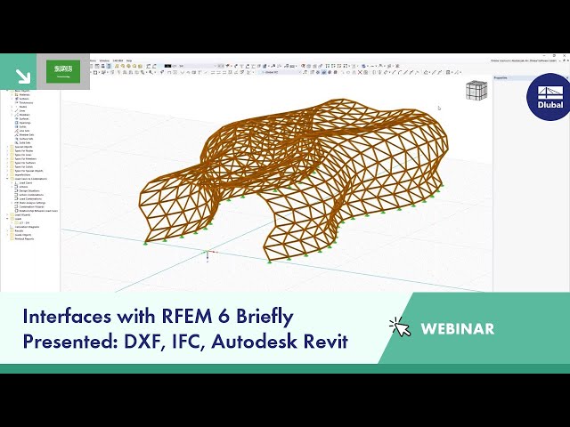 تبادل البيانات بين RFEM 6 و Revit والإستيراد والتصدير للملفات بصيغة IFC و DXF