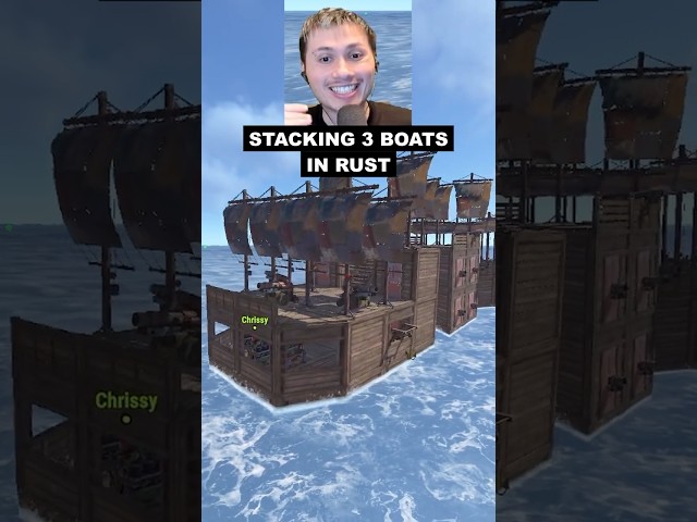 STACKING 3 BOATS IN RUST #shorts #rust #gaming