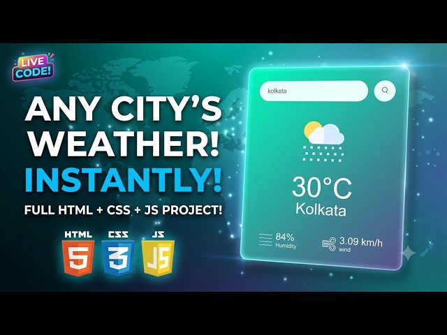 How to Make a Weather App with HTML, CSS, and JS (Step-by-Step Tutorial)  PART - 1