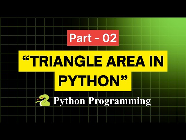 Triangle Area in Python Using Class | Python Programming | Python Programm Tutorial |