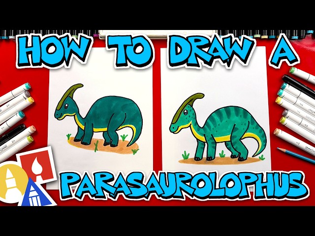 How To Draw A Parasaurolophus Dinosaur